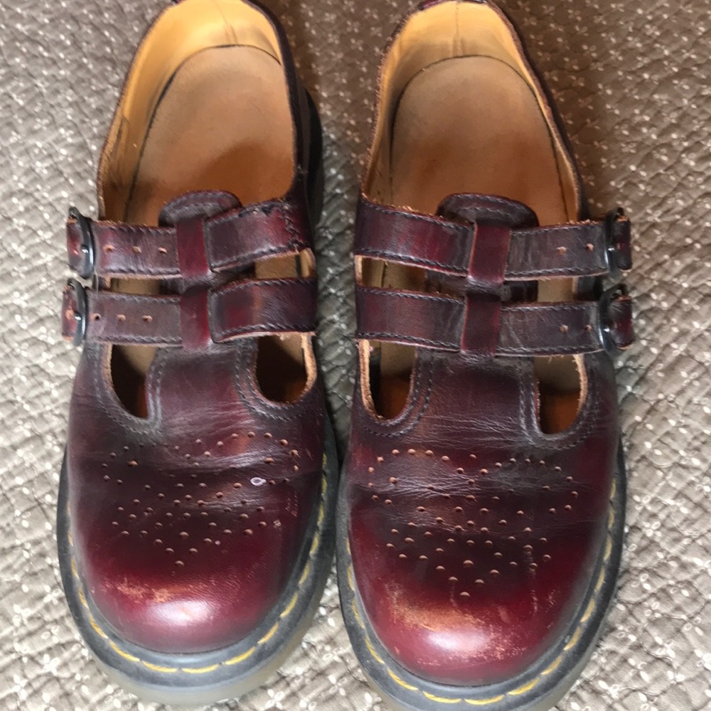 Burgundy Dr Martens Mary Janes